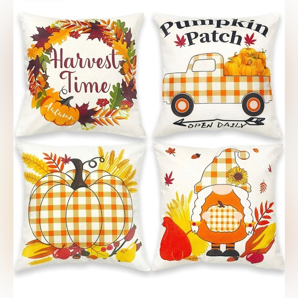 Other - Set of 4 Fall Plaid Pillow Covers 18x18